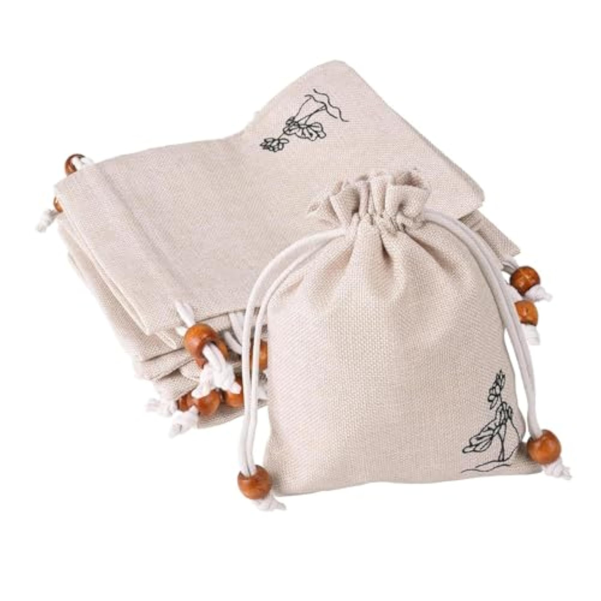 15 Pieces Cotton Drawstring Bags for Party Supplies